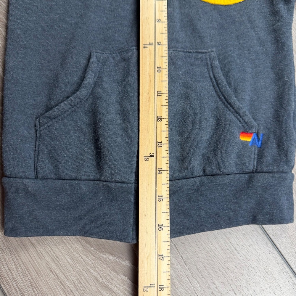 Aviator Nation Kids Hoodie Smiley Face Zip Up Charcoal Gray 2 - Picture 7 of 8